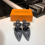 Louis Vuitton Red Pointed-Toe Stiletto Heels - Back View