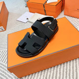 Hermès Red Ankle Strap Sandals - Toe Detail View