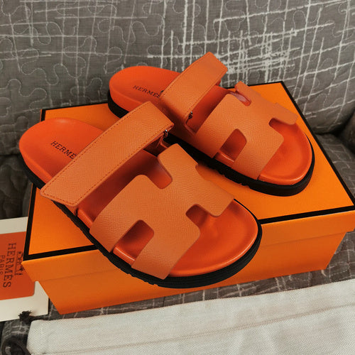 Hermès Tan Espadrille Wedge Sandals - Back View