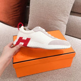 Hermes shoes Style 398 - close-up of classic monogram styling
