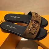 Louis Vuitton luxury shoes detail shot