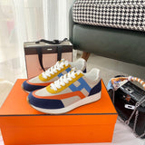 Hermès White Chunky Platform Sneakers - Front View