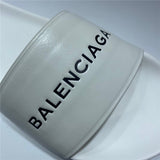 Balenciaga Grey Slide Sandals - Lifestyle Styling Shot