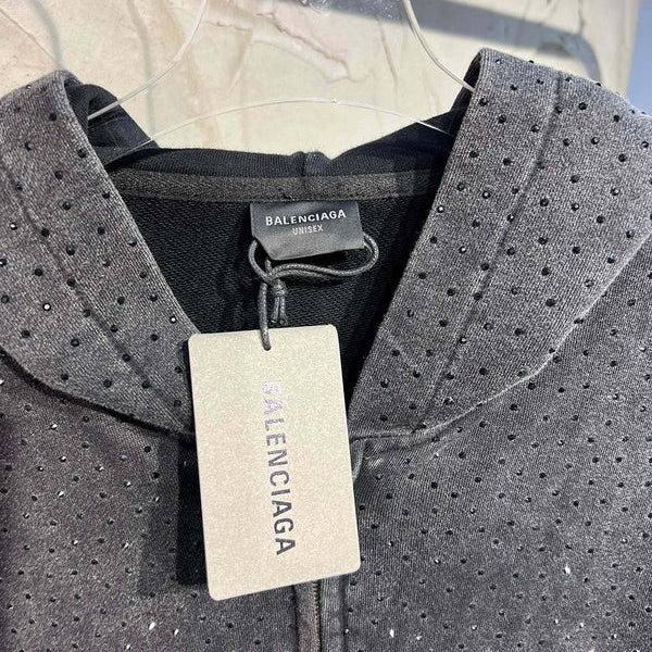 Close-up of Balenciaga designer clothing craftsmanship