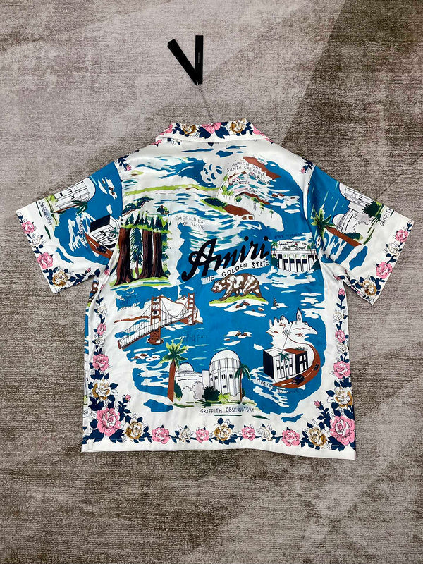 Close-up of Amiri t-shirt craftsmanship