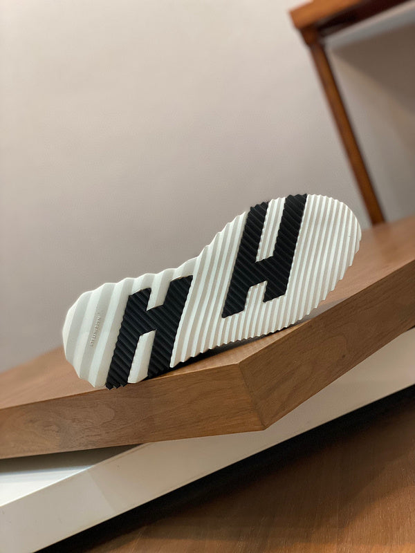 Hermès Grey Platform Sandals - Back View