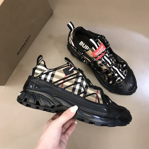 Burberry shoes Style 112 - front view, classic monogram styling