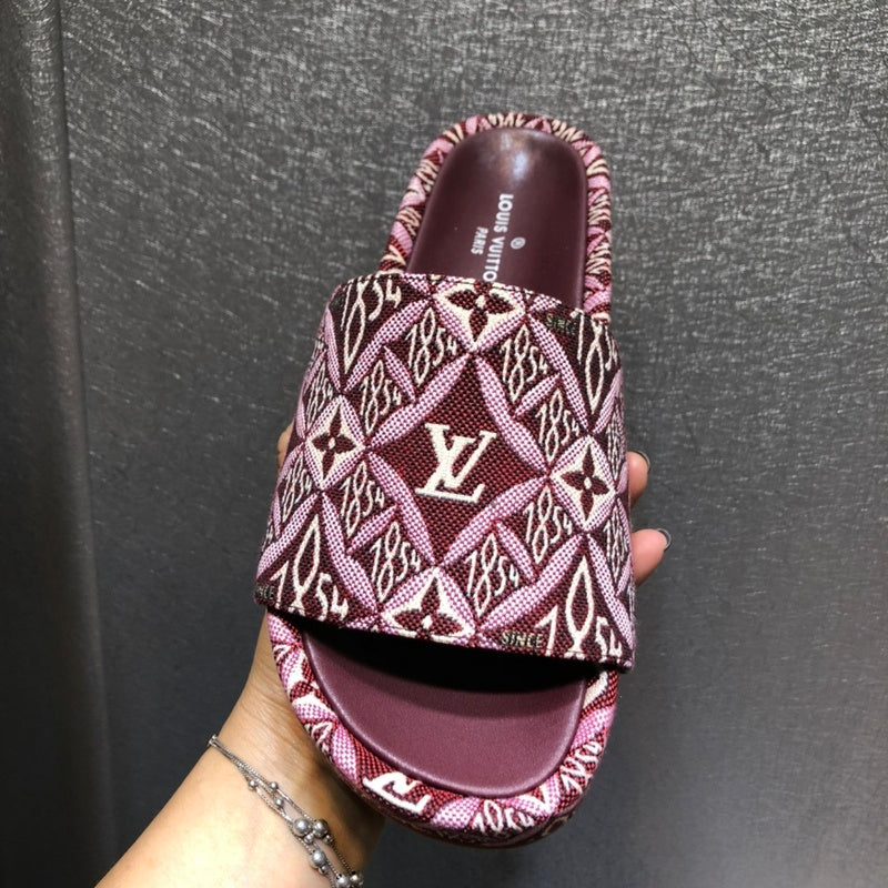 Louis Vuitton Burgundy Low-Top Sneakers - Detail Shot of Craftsmanship