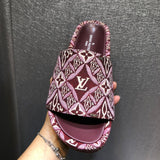 Louis Vuitton Burgundy Low-Top Sneakers - Detail Shot of Craftsmanship