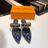 Louis Vuitton Camel Platform Heels - Close-Up Texture View