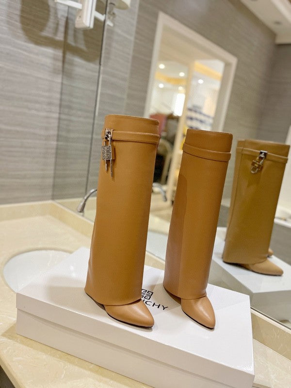 Givenchy Chocolate Brown Combat Boots - Back View