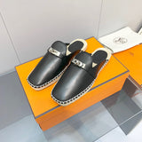 Hermès Red Ankle Strap Sandals - Angled View