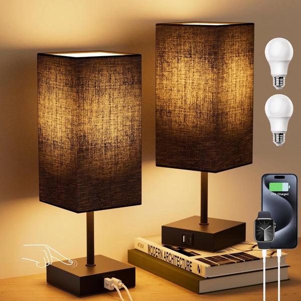 Bedside Table Lamps Set of 2