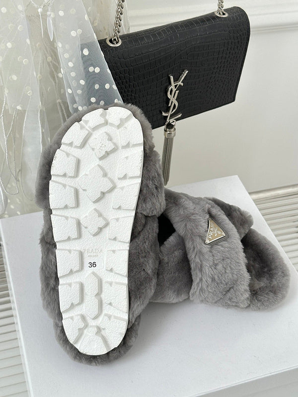 Close-up of Prada shoes craftsmanship