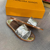 Louis Vuitton Nude Ankle Boots - Angled View