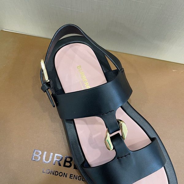Burberry Black Slingback Heels - Angled View