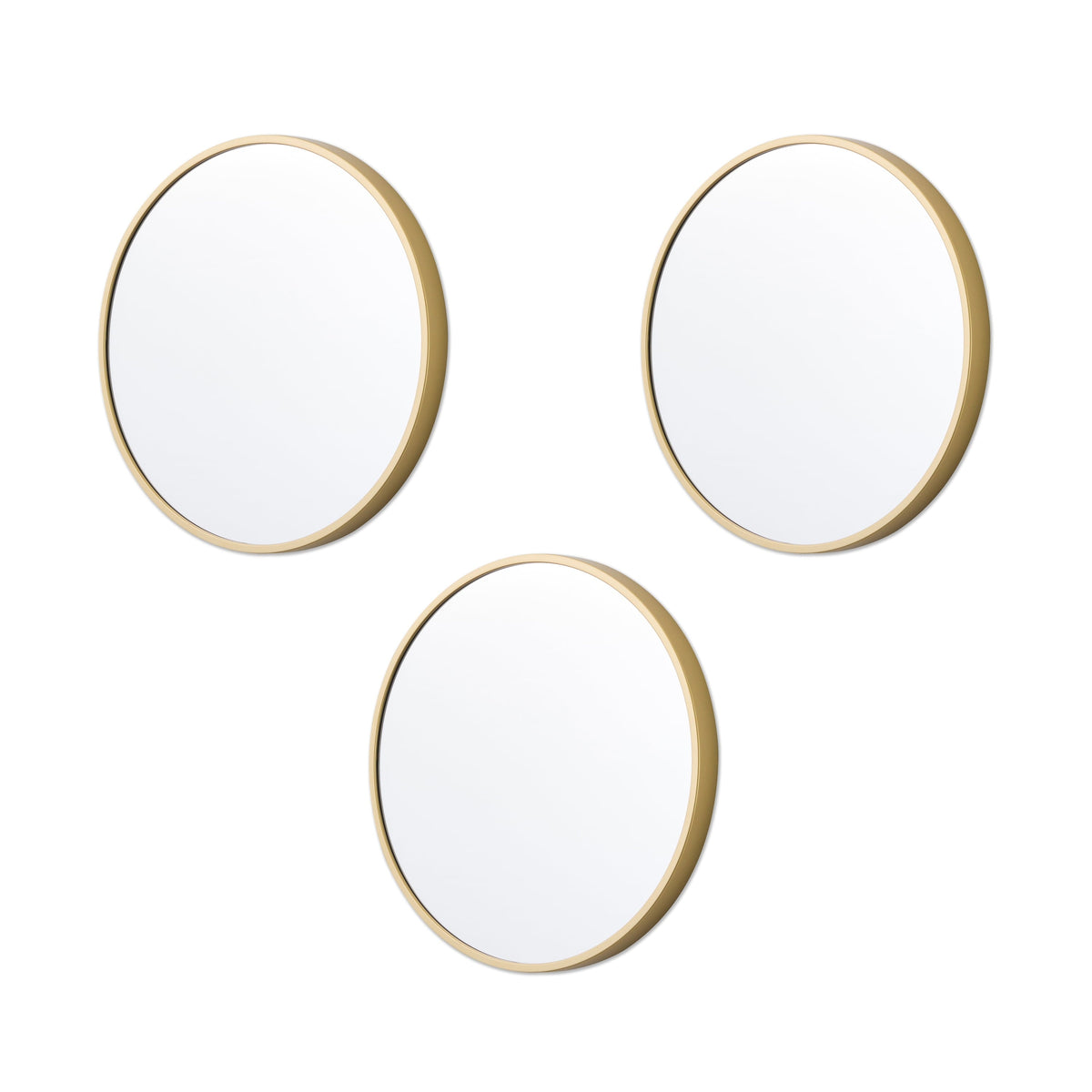 Gold round Small Decorative Wall Mirror Set