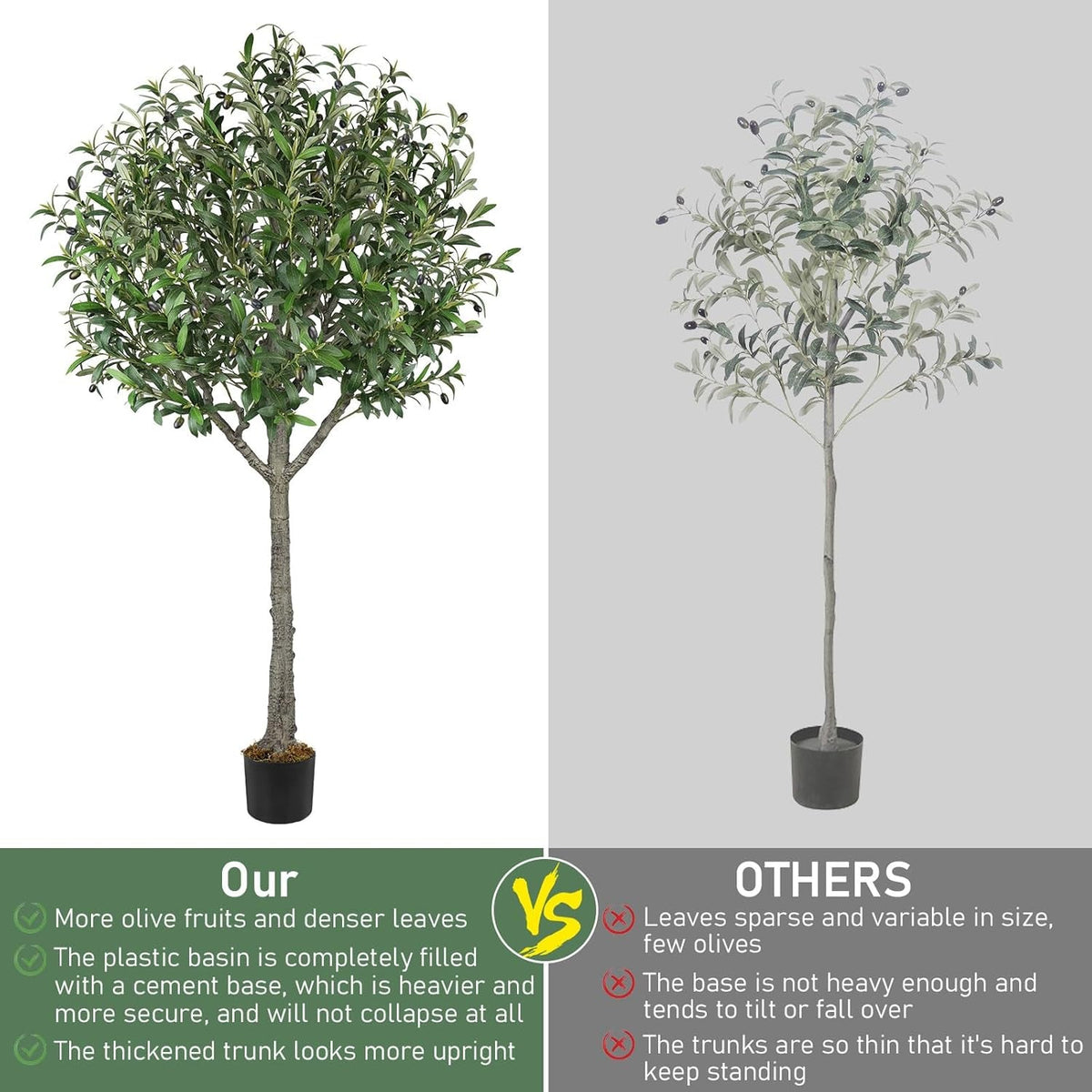 Artificial Olive Tree,6 FT Tall Faux Silk Olive Trees Indoor