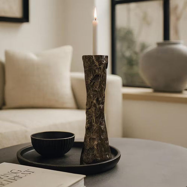 Bronze 16 In. Tall Decorative Handmade Aluminum Metal Candle Holder