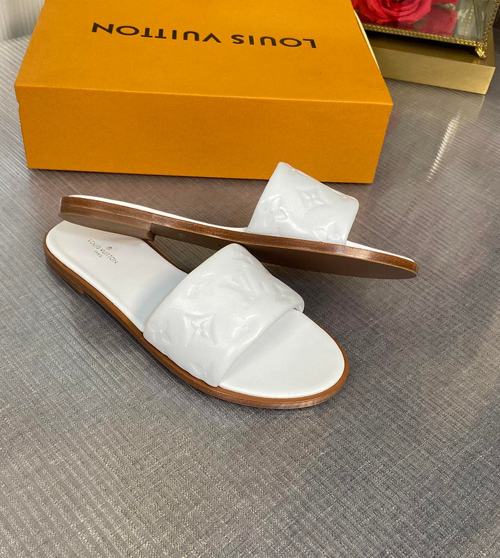 Louis Vuitton White Loafer Flats - Detail Shot of Craftsmanship