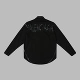 Close-up of Balenciaga t-shirt craftsmanship