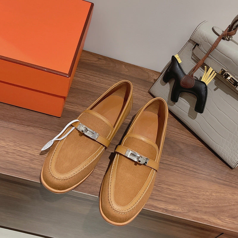 Hermès Nude Slip-On Sneakers - Front View