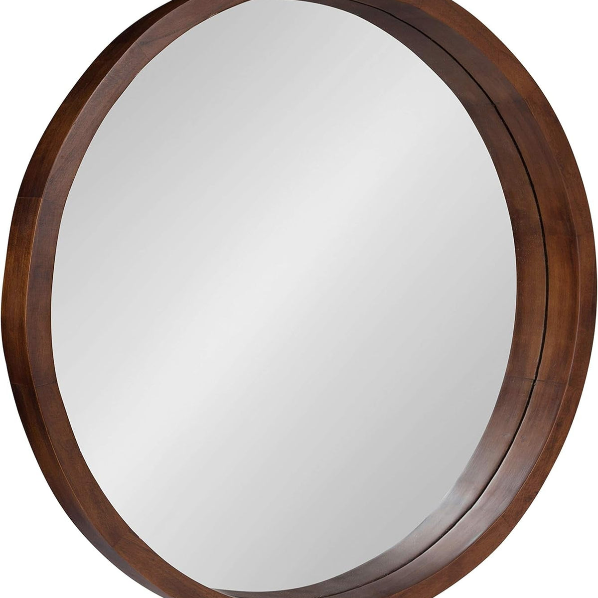 Hutton round Decorative Modern Wood Frame Wall Mirror
