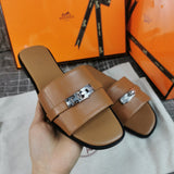Hermès Black Block Heel Sandals - Side Profile View