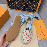 Louis Vuitton Grey Pointed-Toe Flats - Side Profile View