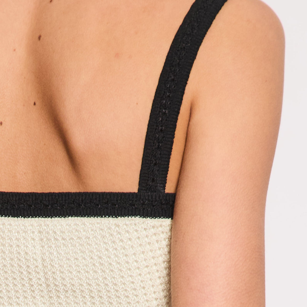 Chanel Tops? Chanel Cream Cropped Knitted Tank Top with Buton Detail Size FR 38 (UK 10) Elegant Everyday Designer Top