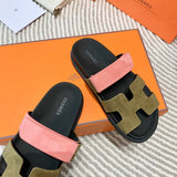 Hermès White Block Heel Sandals - Lifestyle Styling Shot