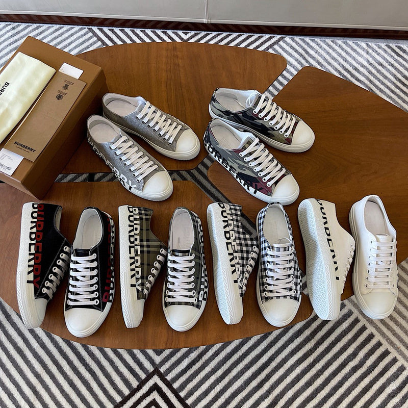 Burberry Nude High-Top Sneakers - Side Profile View