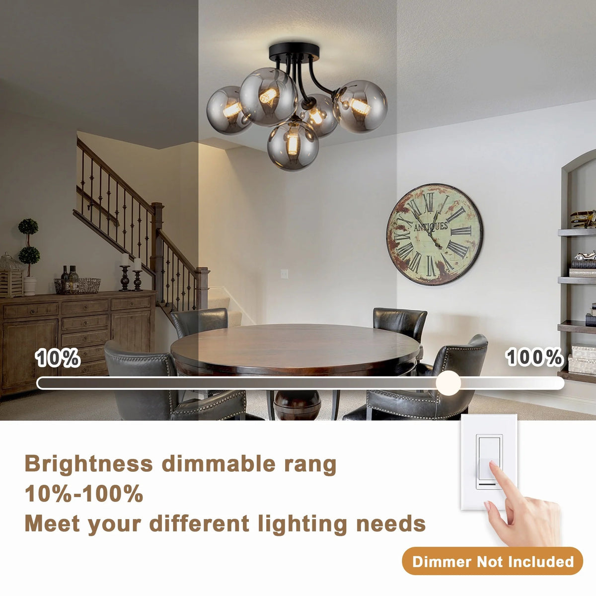 Modern Ceiling Light 5-Light Sputnik Ceiling Light Fixture