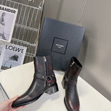 Close-up of Saint Laurent shoes craftsmanship