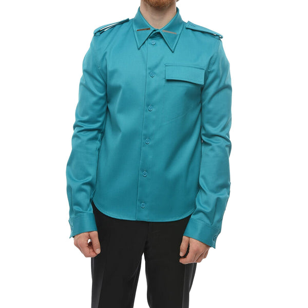 Bottega Veneta Tops? Bottega Veneta Grain De Poudre Wool Shirt Men Premium Designer Casual Top