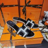 Hermes sandals Style 054 - close-up of premium leather craftsmanship