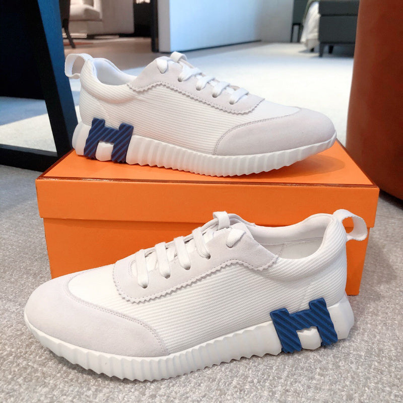 Hermès Camel High-Top Sneakers - Front View