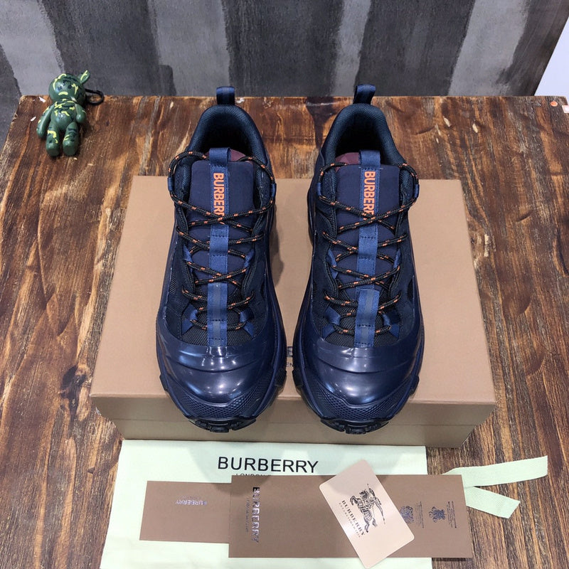 Burberry Burgundy Chunky Platform Sneakers - Lifestyle Styling Shot