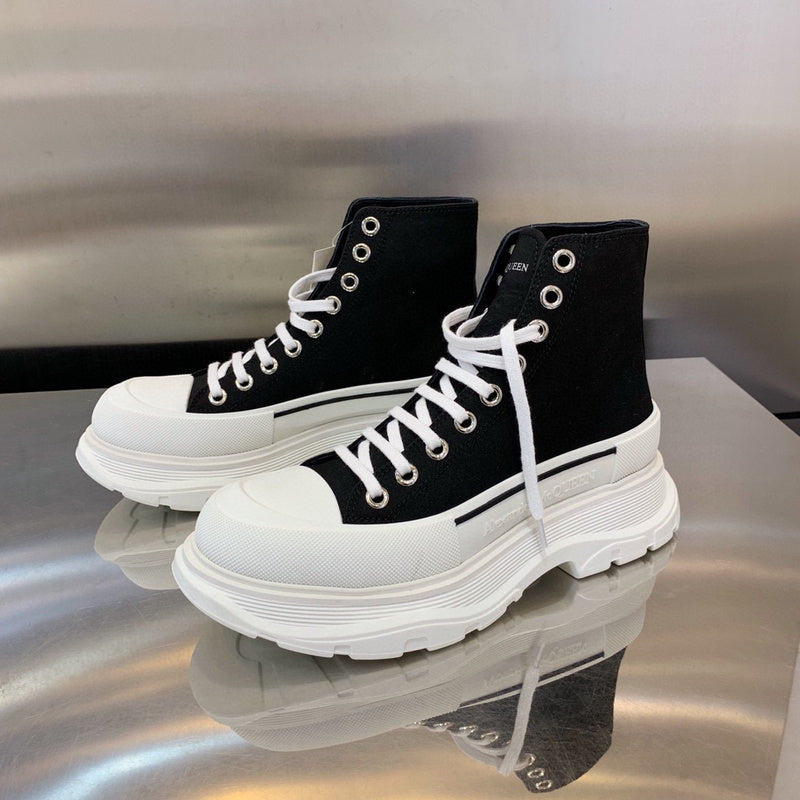 Alexander McQueen White Chunky Platform Sneakers - Front View