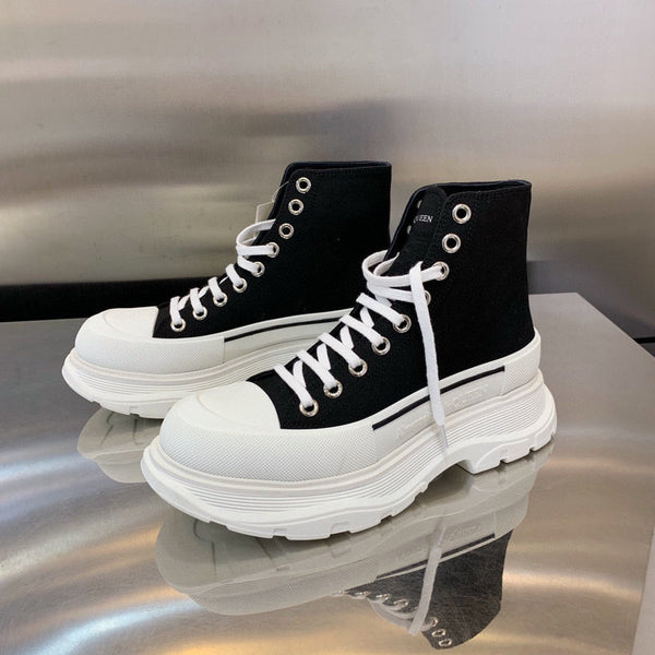 Alexander McQueen White Chunky Platform Sneakers - Front View