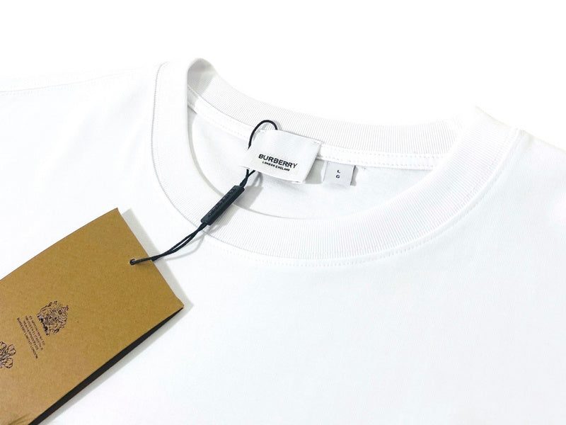 Close-up of Burberry t-shirt craftsmanship