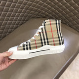 Burberry Red Ankle Strap Heels - Angled View