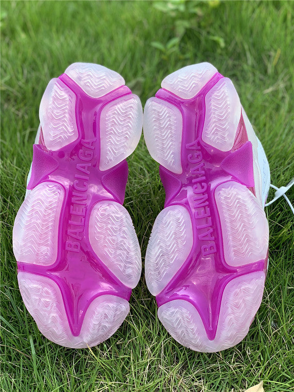 Balenciaga White Chunky Platform Sneakers - Front View