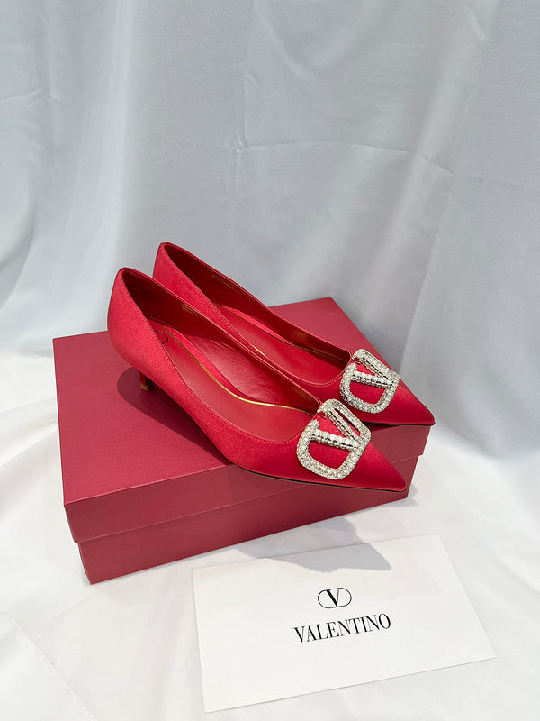 Close-up of Valentino Garavani shoes craftsmanship