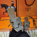 Hermès Camel Flat Thong Sandals - Back View