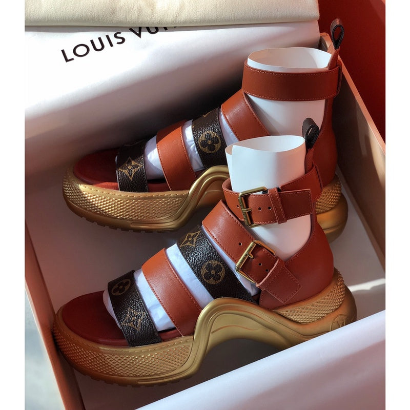 Louis Vuitton Red Slingback Heels - Front View