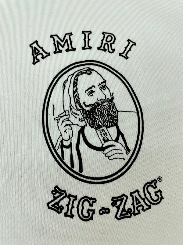 Close-up of Amiri hoodie craftsmanship