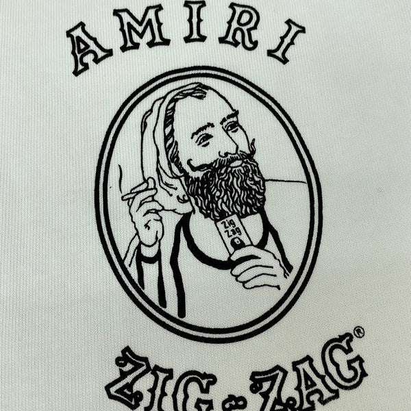 Close-up of Amiri hoodie craftsmanship