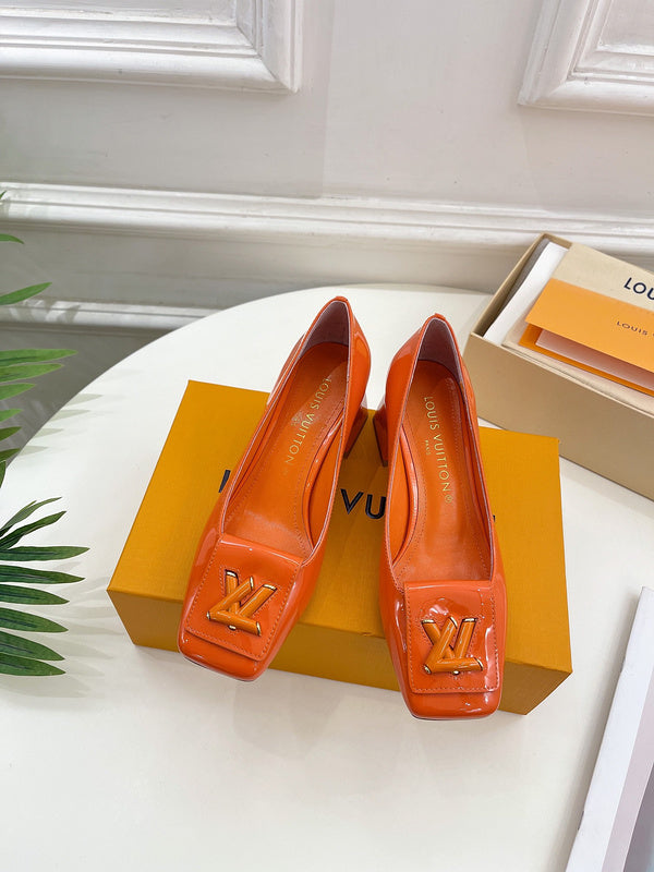 Louis Vuitton shoes Style 302 - close-up of iconic logo design (alternate angle)