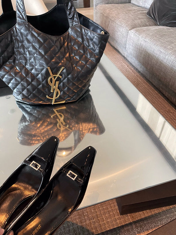 Saint Laurent luxury shoes detail shot